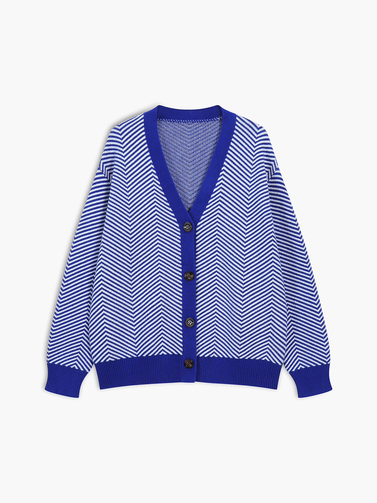Large Checked Wool Cardigan