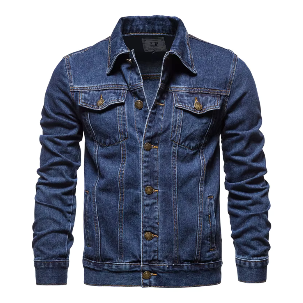 Fitted Dark Blue Jean Jacket