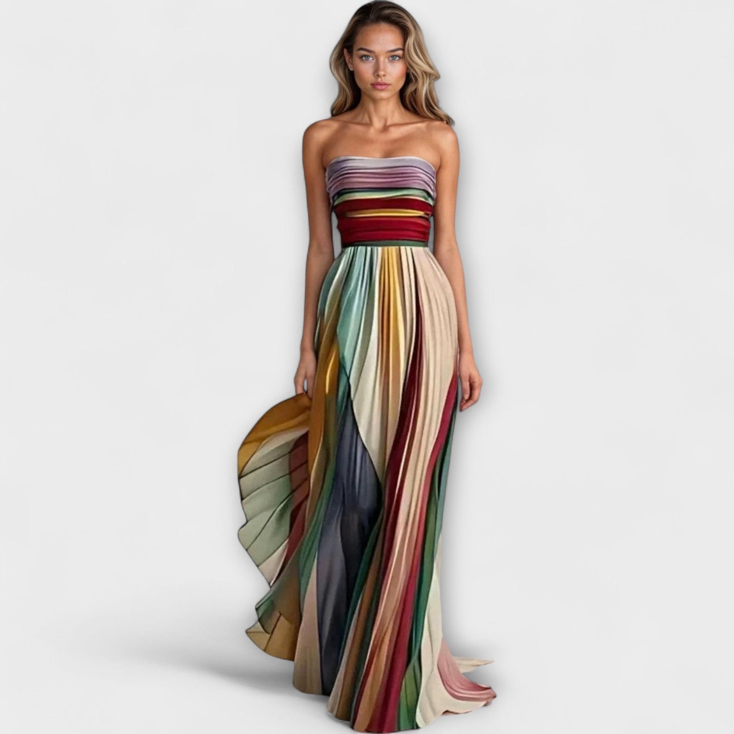 Elegant Strapless A-Line Evening Gown - EasyApparels