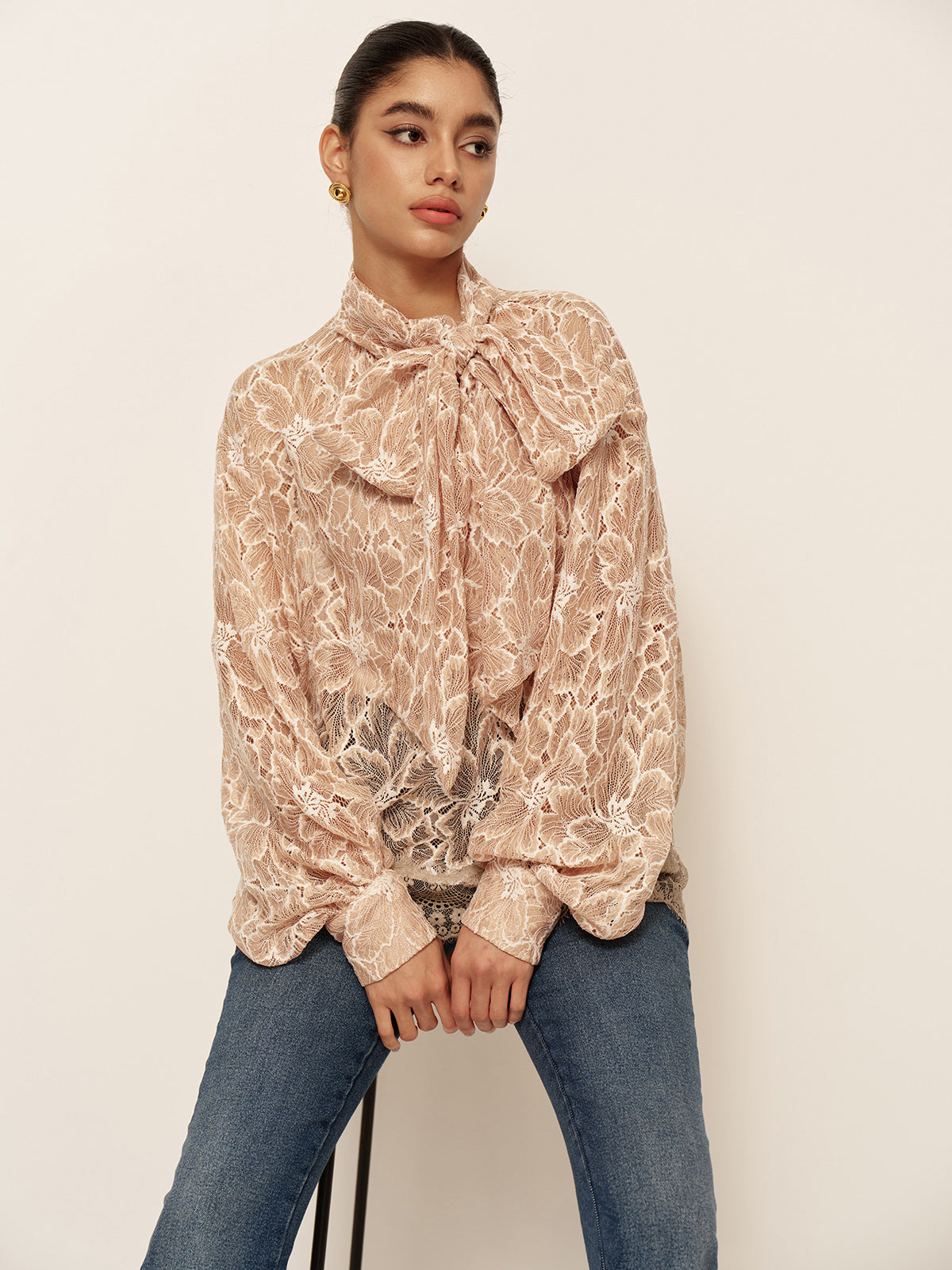 Delicate Floral Front Lace Top - EasyApparels