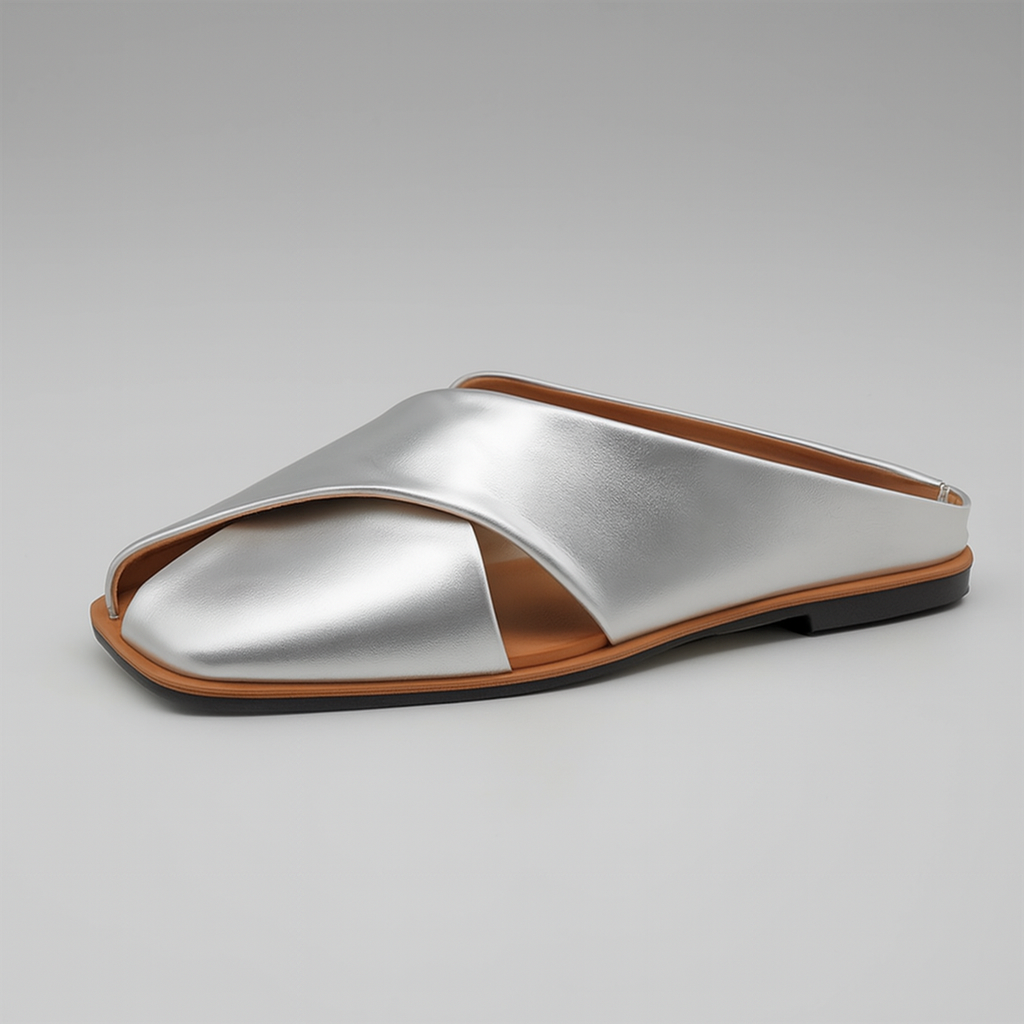 Strappy Buckle Slide Sandals