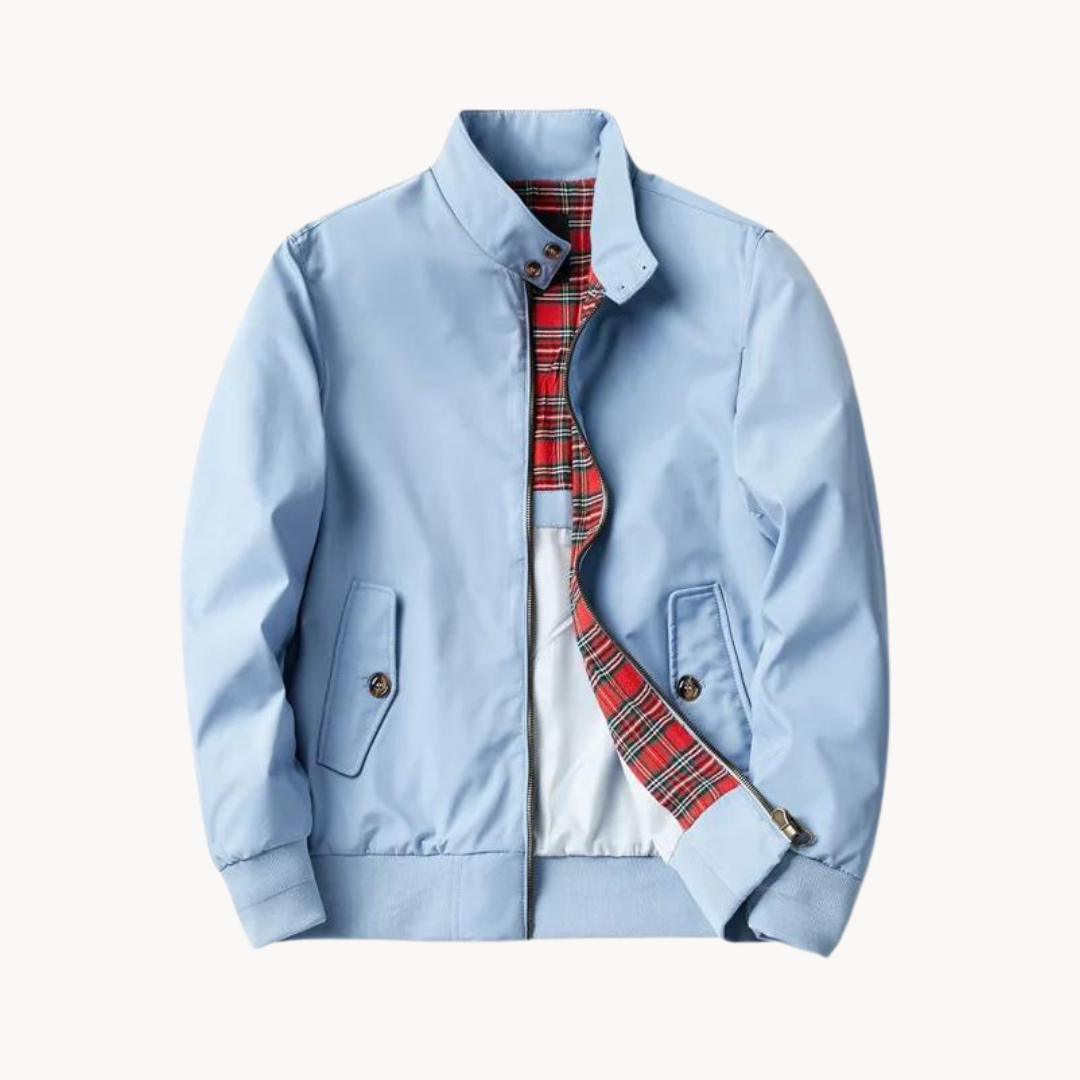 Men's Traditional Plaid Lined Harrington Coat - Warm Classic Fit