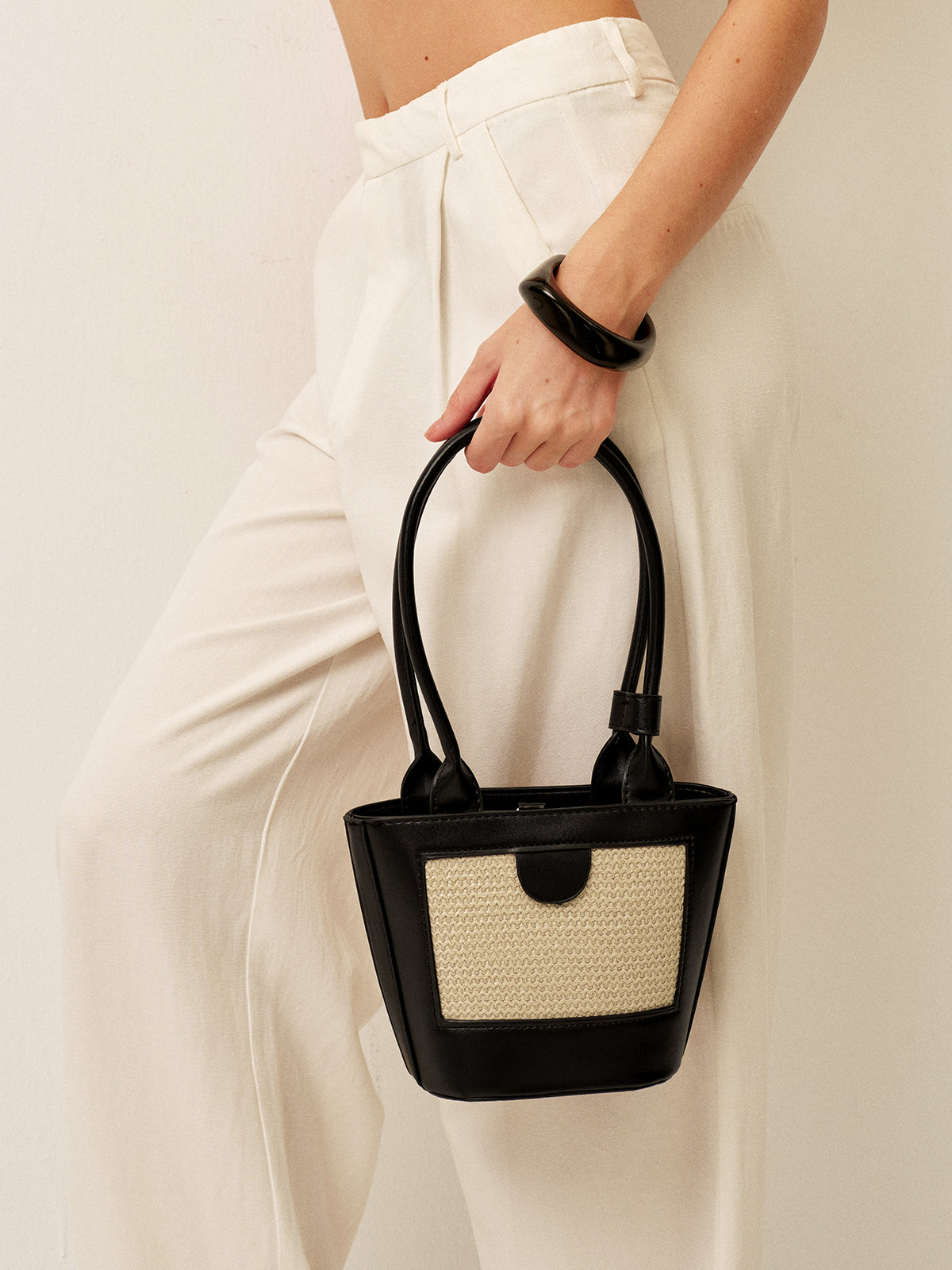 Reversible Colorblock Canvas Shopper Bag - EasyApparels