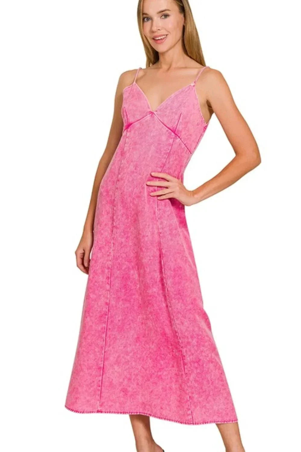 Relaxed Fit Tencel Maxi Dress in Soft Mineral Tone - EasyApparels