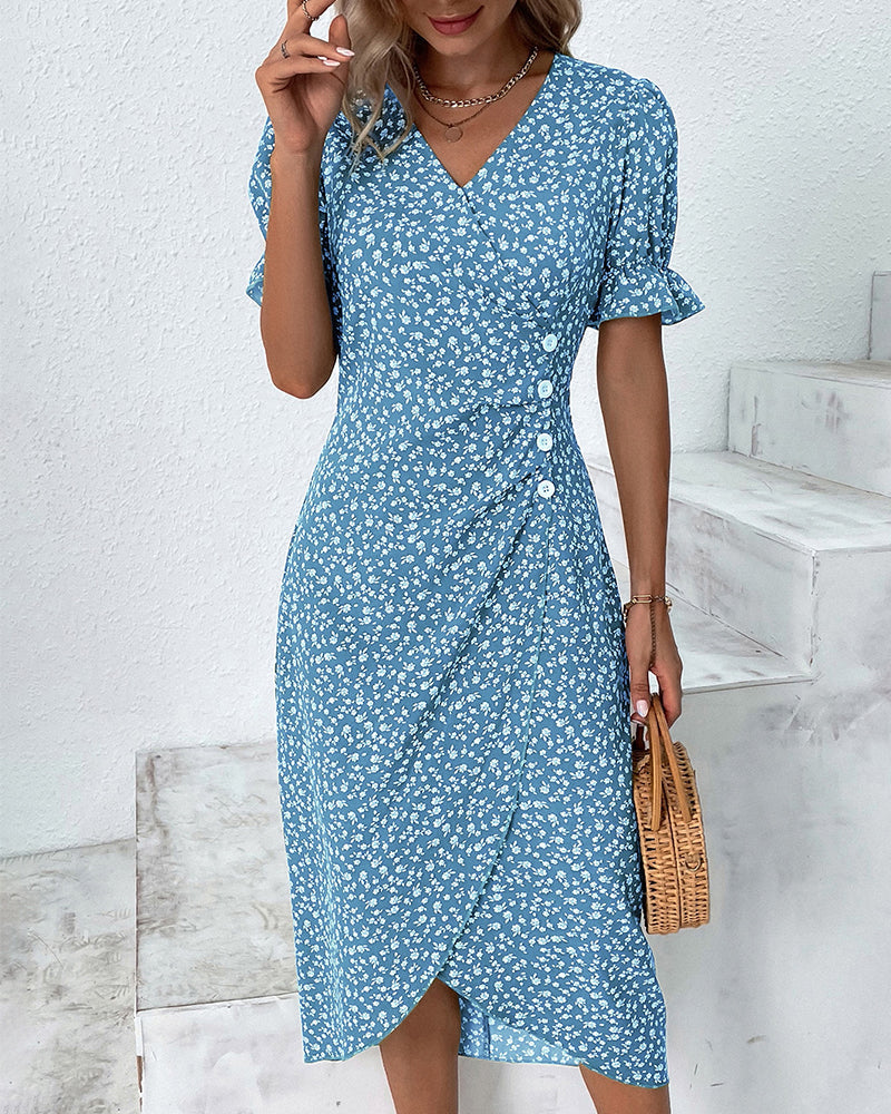Casual White V Neck Summer Dress for Women