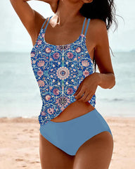 Comfortable Plus Size Tankini Swimsuit Set