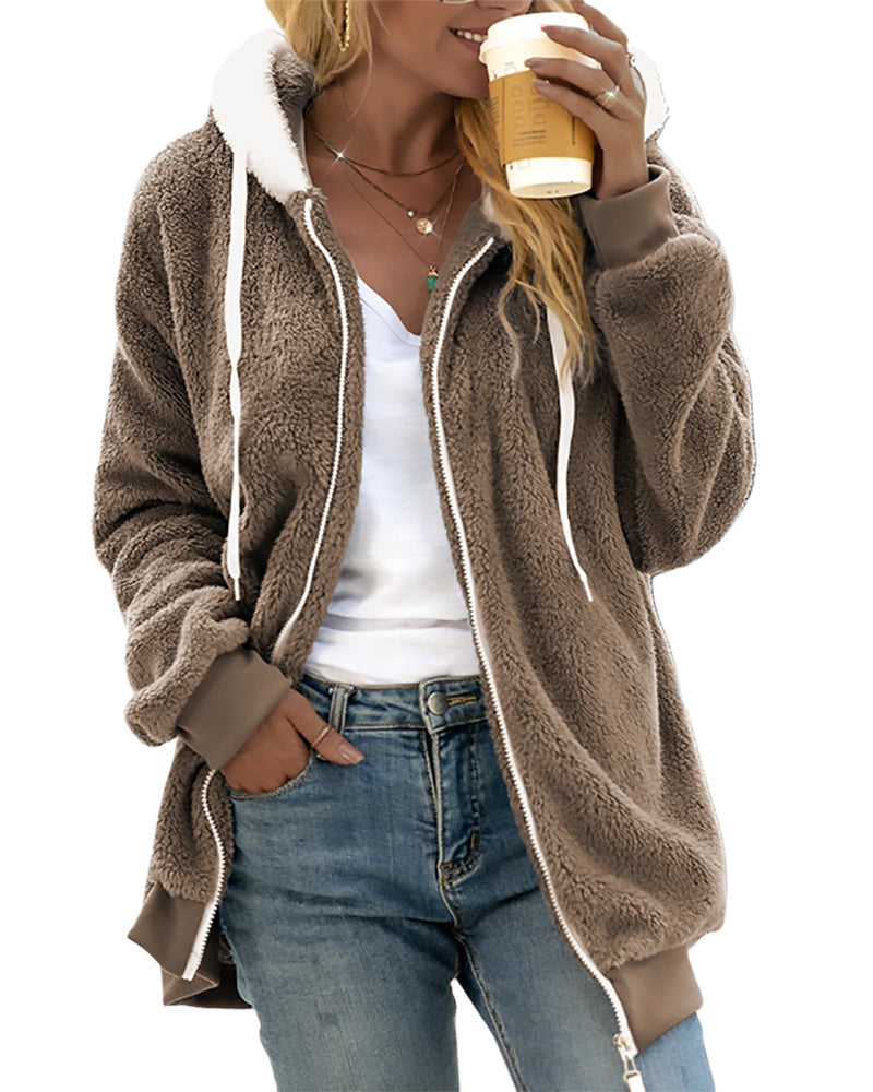 Warm Fuzzy Zip Up Hoodie