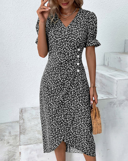 Casual White V Neck Summer Dress for Women