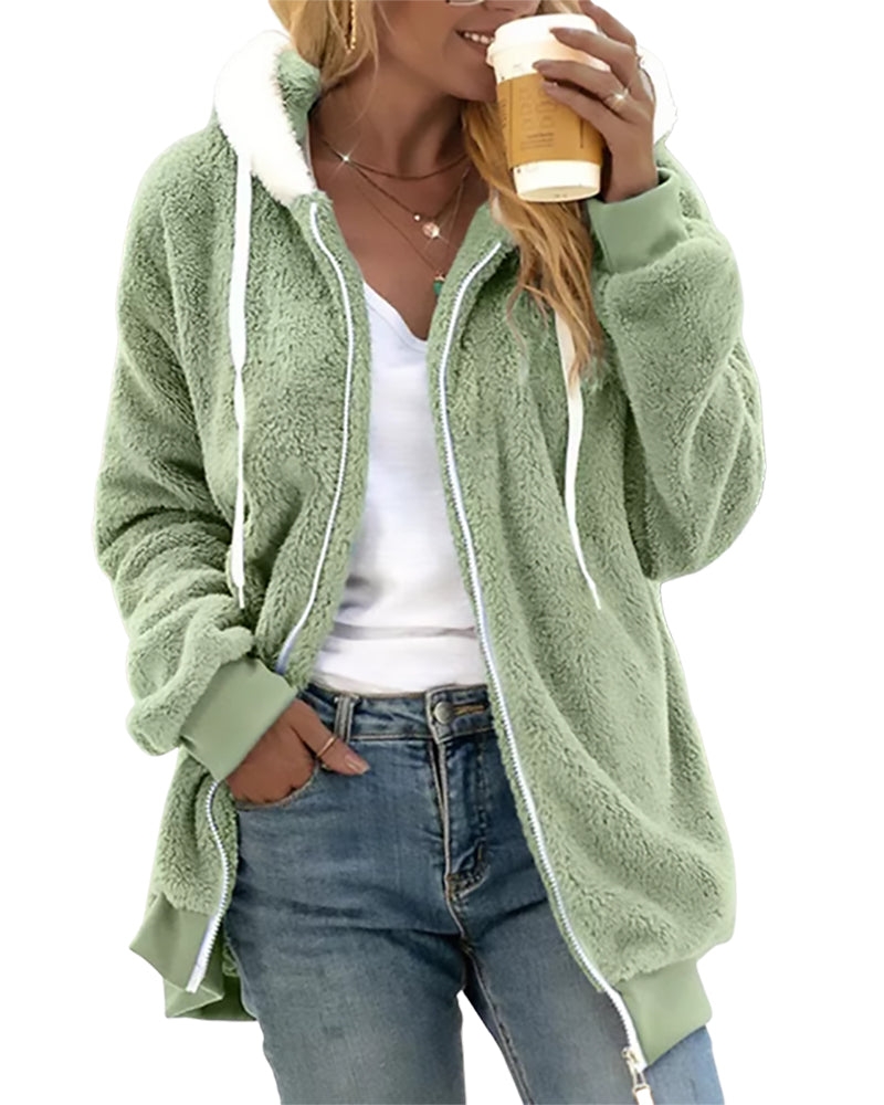 Warm Fuzzy Zip Up Hoodie