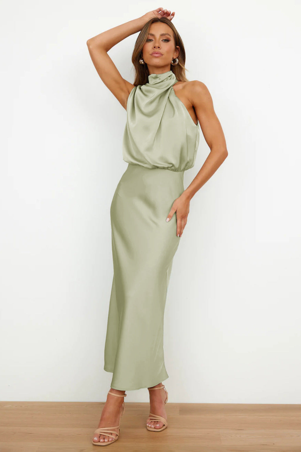 Luxury Satin Evening Gown for Wedding and Formal Events