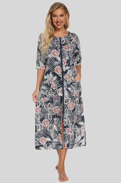 Comfortable Floral Nightie with Side Pockets