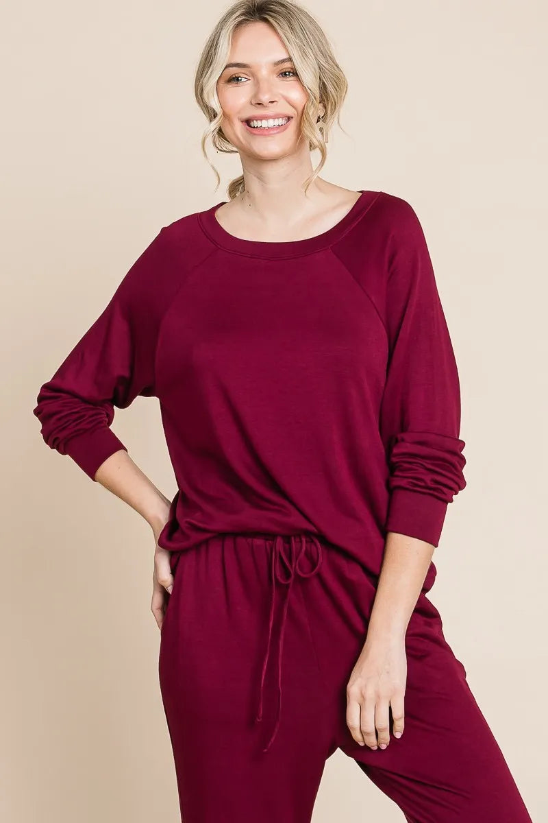Comfy Women's Round Neck Jogger Lounge Set - EasyApparels