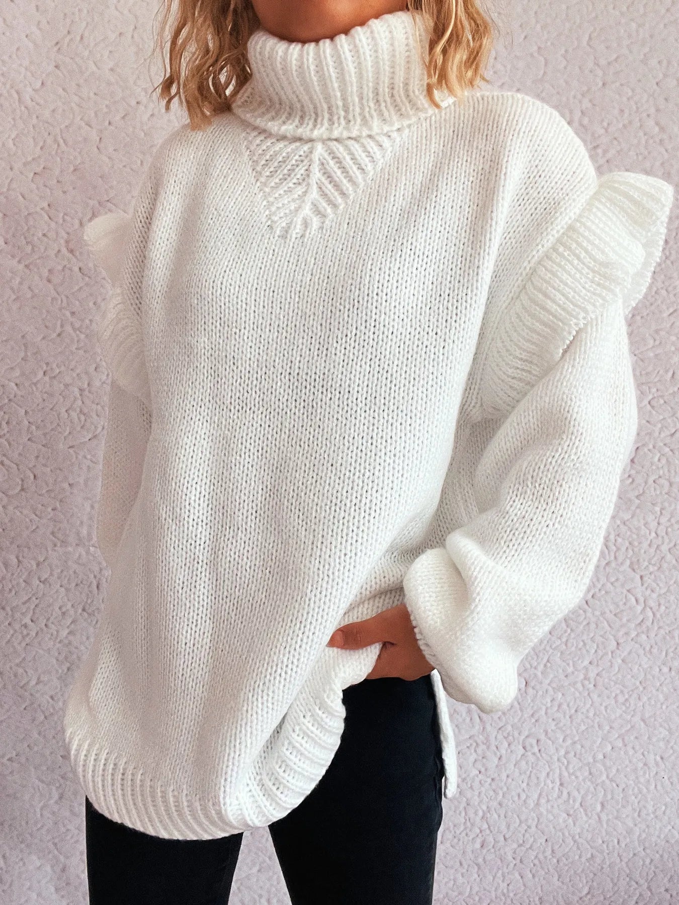 Feminine Crew Neck Winter Sweater