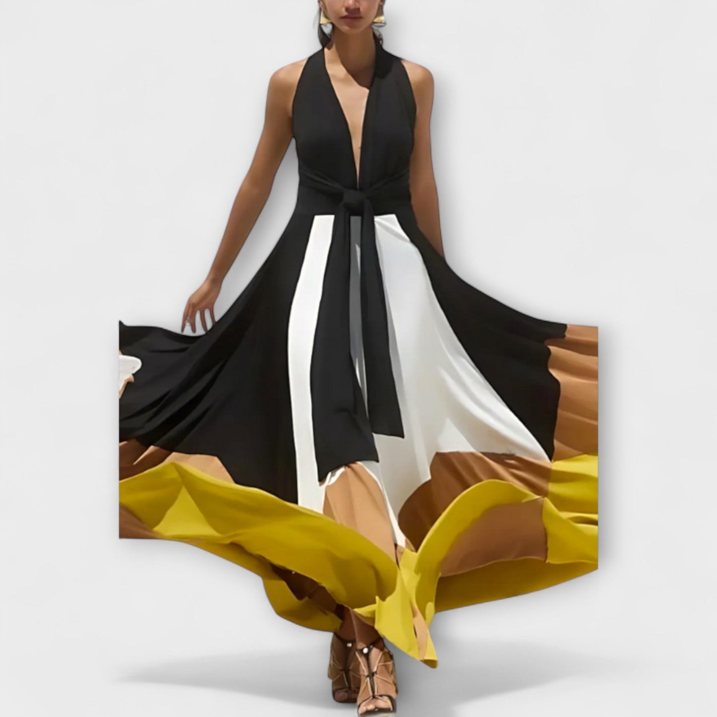 Elegant Backless Evening Maxi Dress
