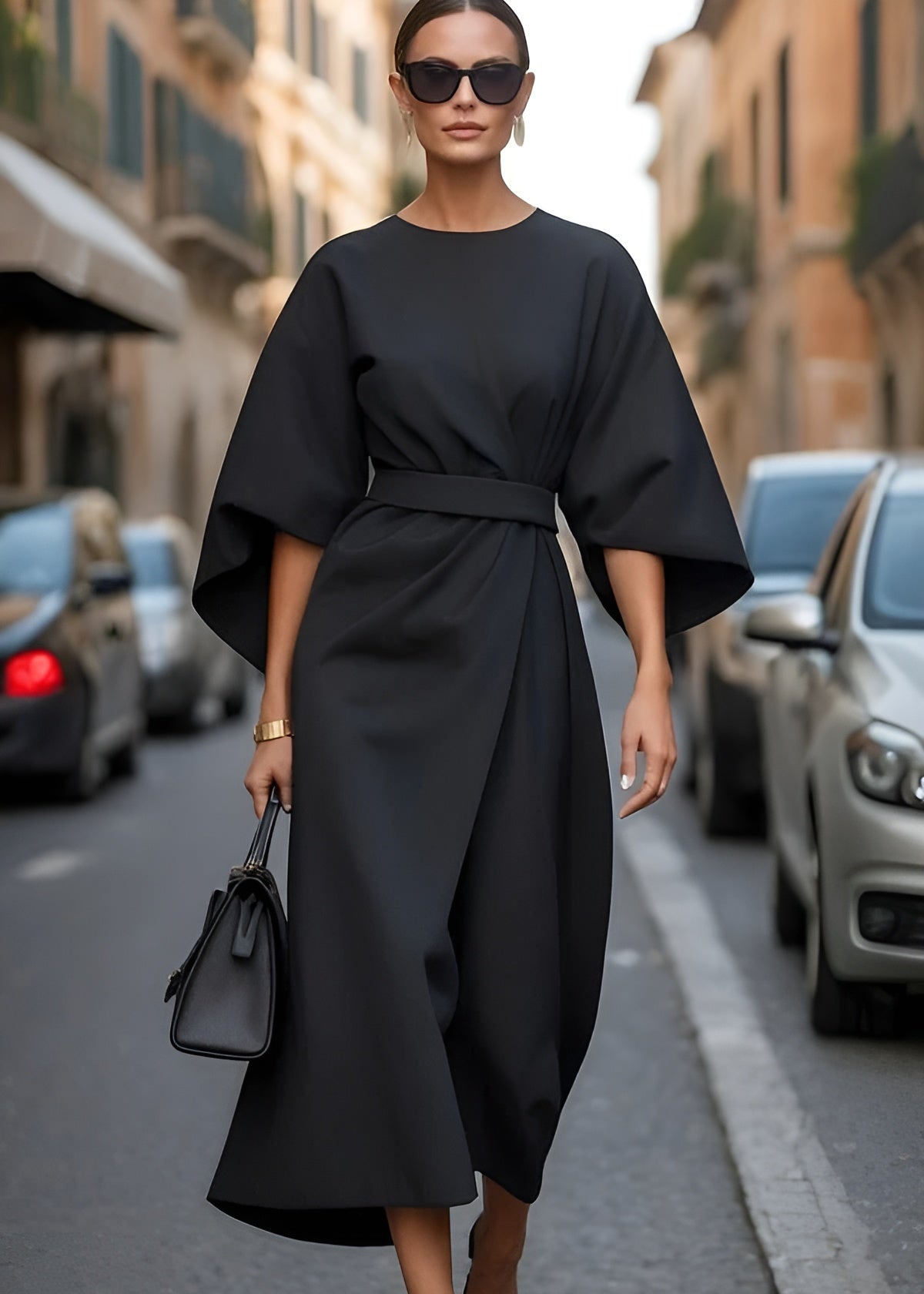 Elegant Wide Waist Maxi Dress
