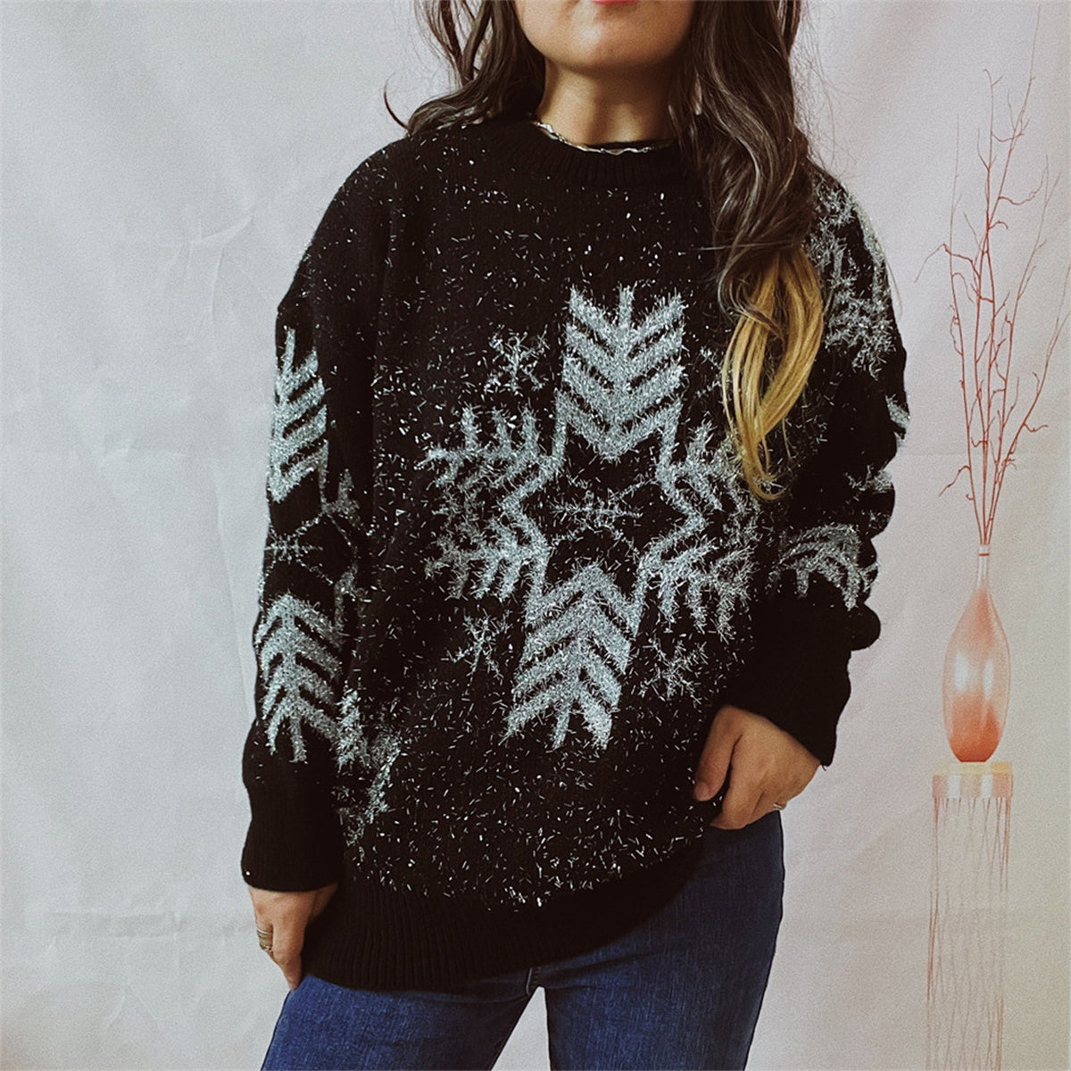 Winter Frosty Crew Neck Sweater