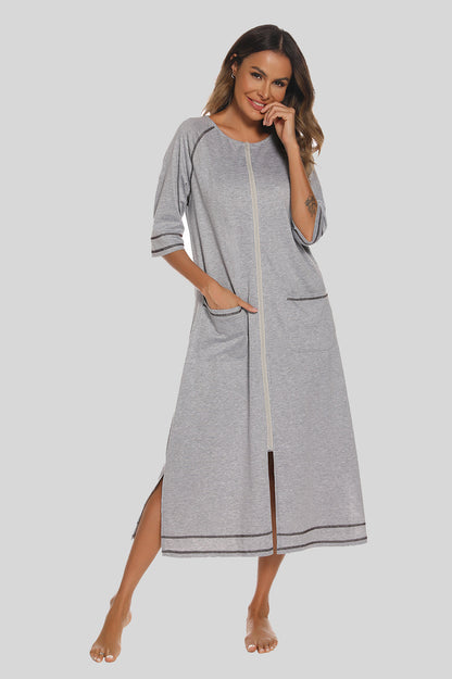 Comfy Pocket Nightgown with Round Neckline