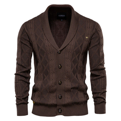 Cozy Crew Neck Men's Cardigan Sweater