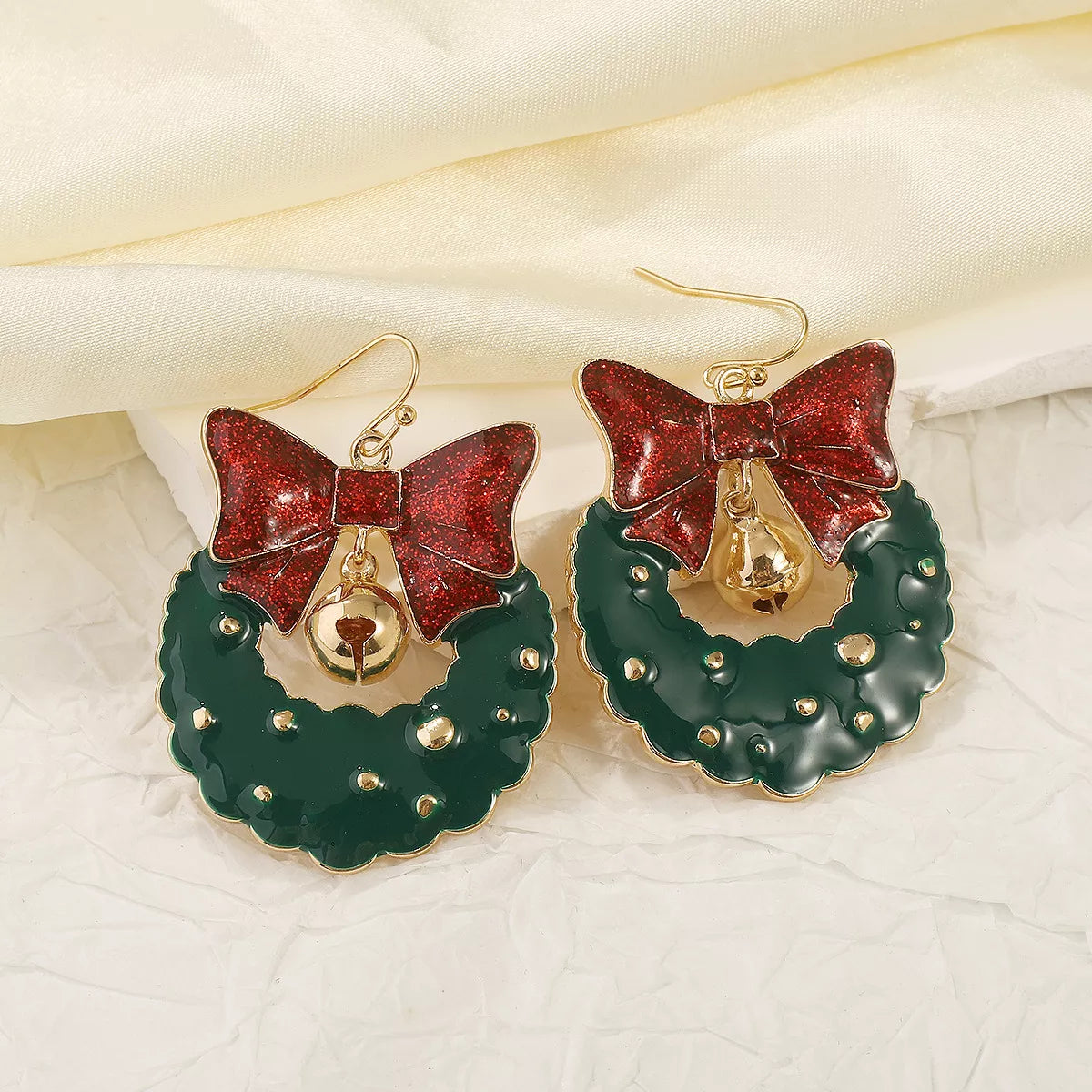 Holiday Red Ribbon Dangle Earrings - EasyApparels
