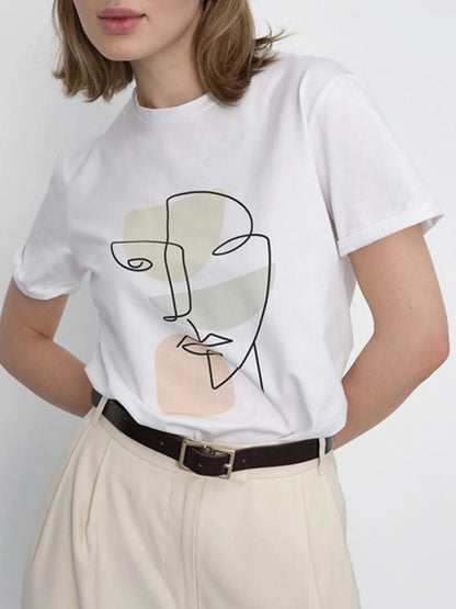 Unique Design Relaxed Fit Crew Neck Tee