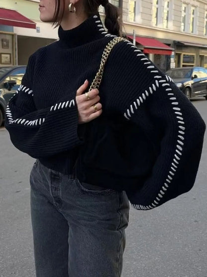 Bold Crew Neck Long Sleeve Jumper - EasyApparels