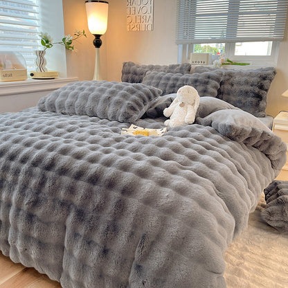 Soft Fake Fur Comforter Bedding Set - Vossary