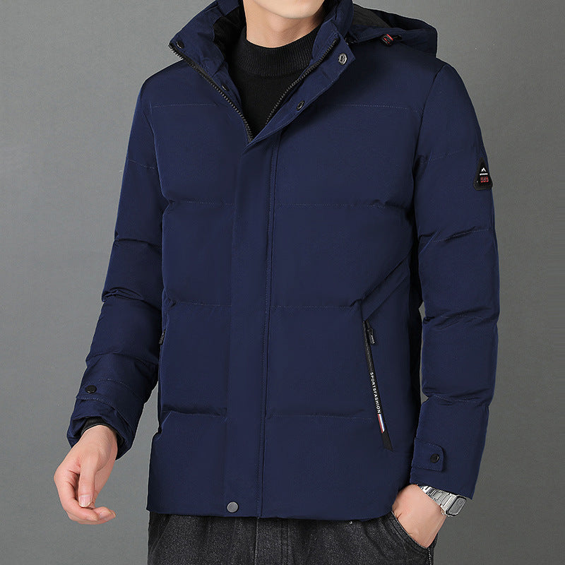 Comfortable Men's Padded Hoodie Coat - Casual Cotton Jacket
