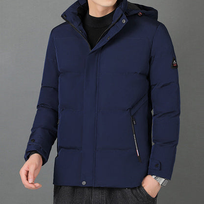 Comfortable Men's Padded Hoodie Coat - Casual Cotton Jacket