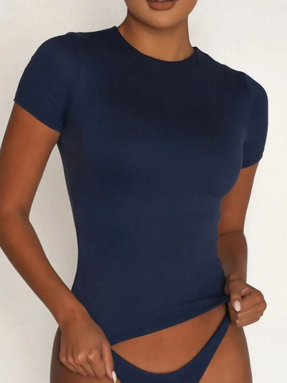 Classic Crew Neck Swimsuit Top