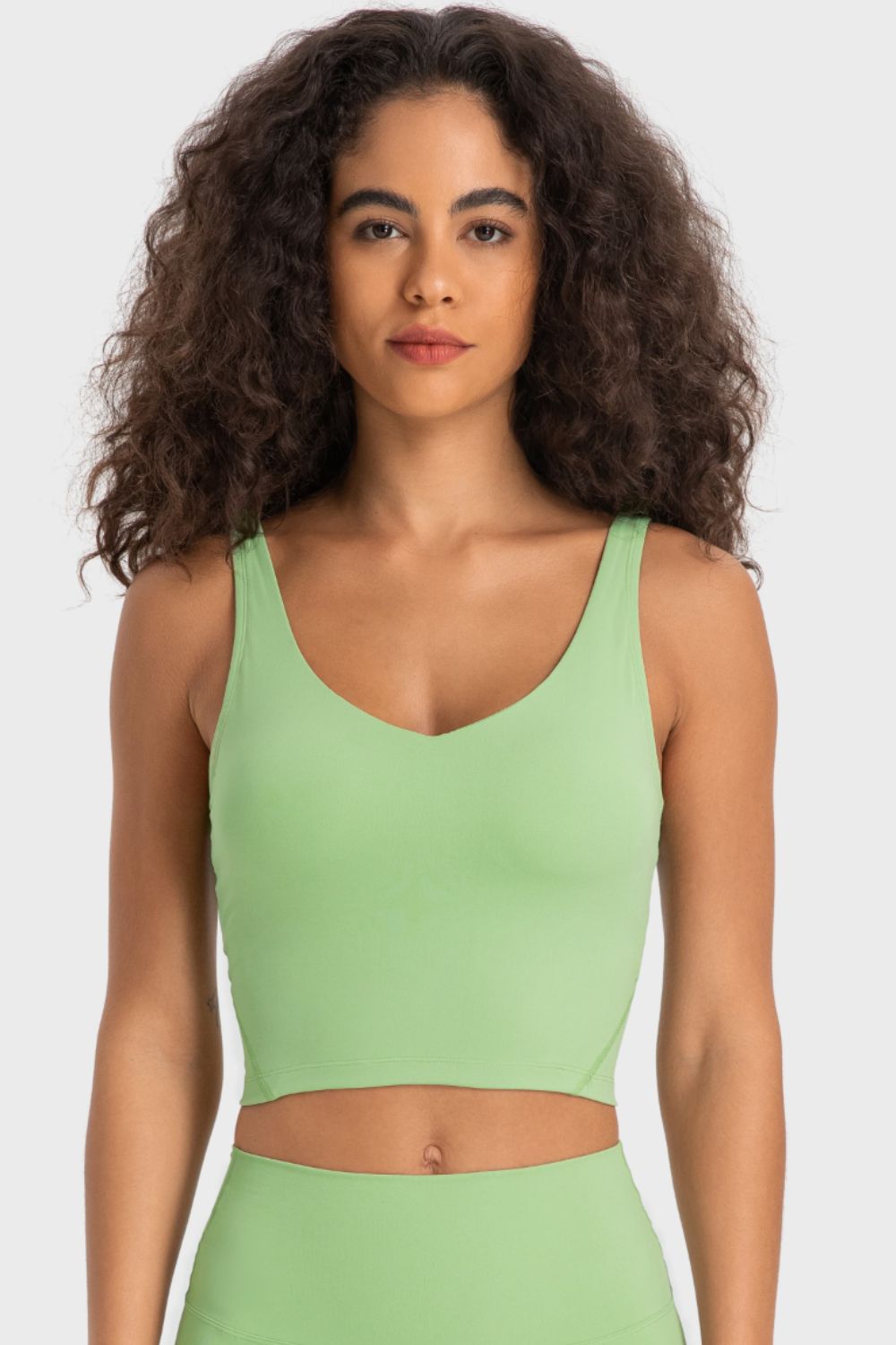 Low Cut Seamless Crop Top Sports Bra