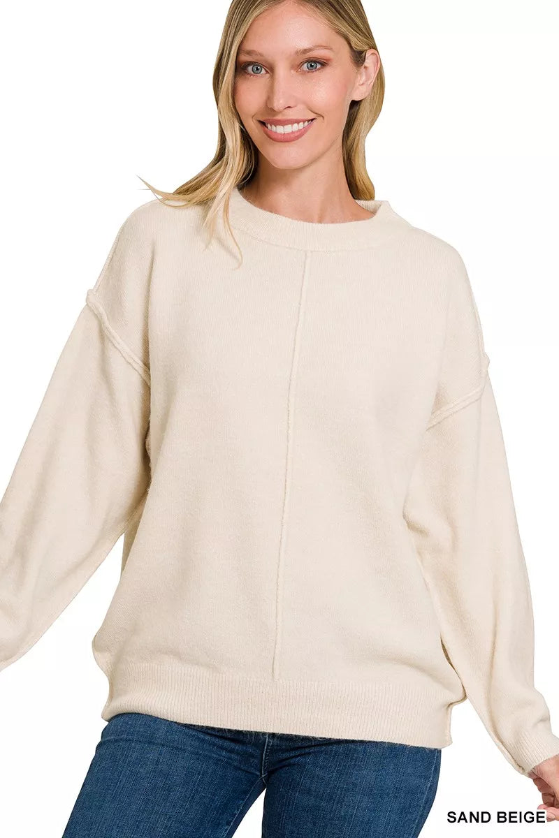 Soft Blend Crew Neck Pullover Sweater - EasyApparels