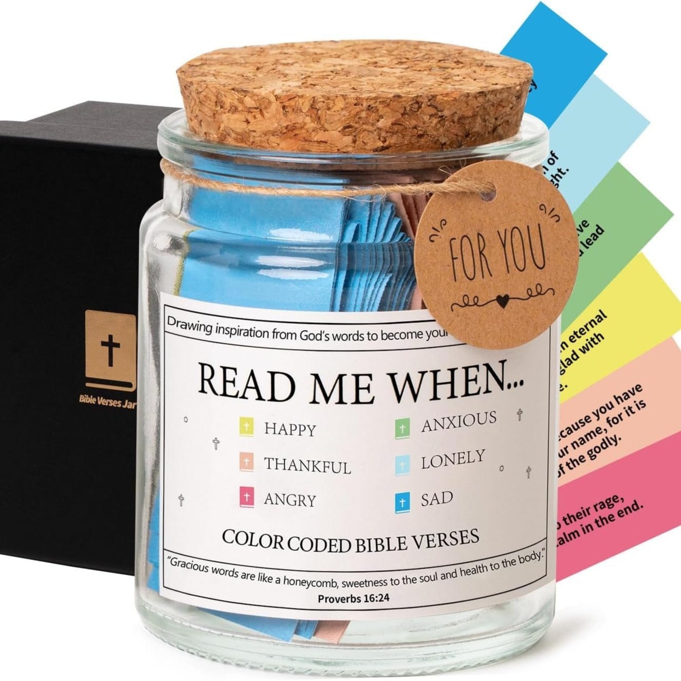 Daily Motivational Bible Quote Jar - Uplifting Scripture Gift - Luxicro
