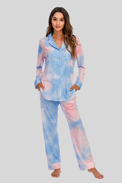 Comfy Crew Neck Pajama Set with Pockets