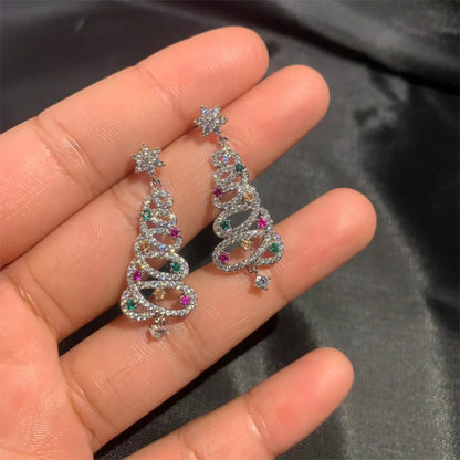 Holiday Xmas Tree Drop Earrings