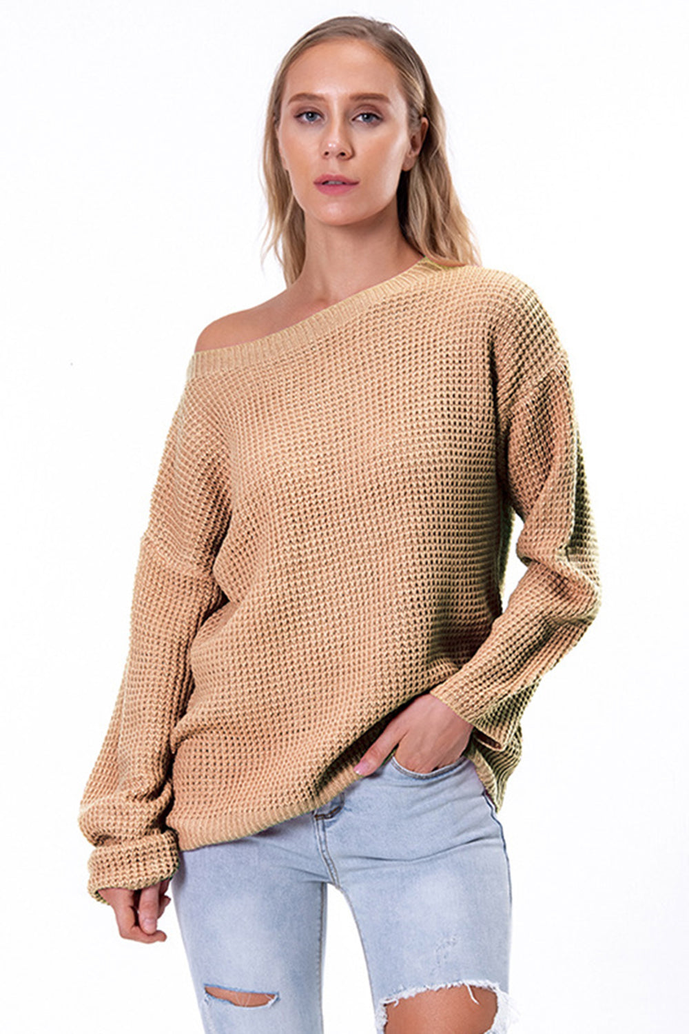 Relaxed Fit Crew Neck Oversized Sweater