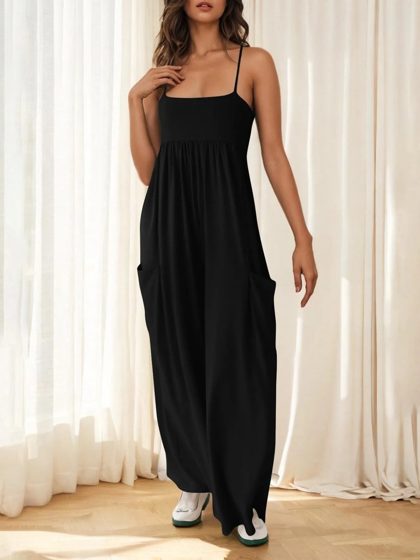 Flowy Off Shoulder Loose Fit Jumpsuit
