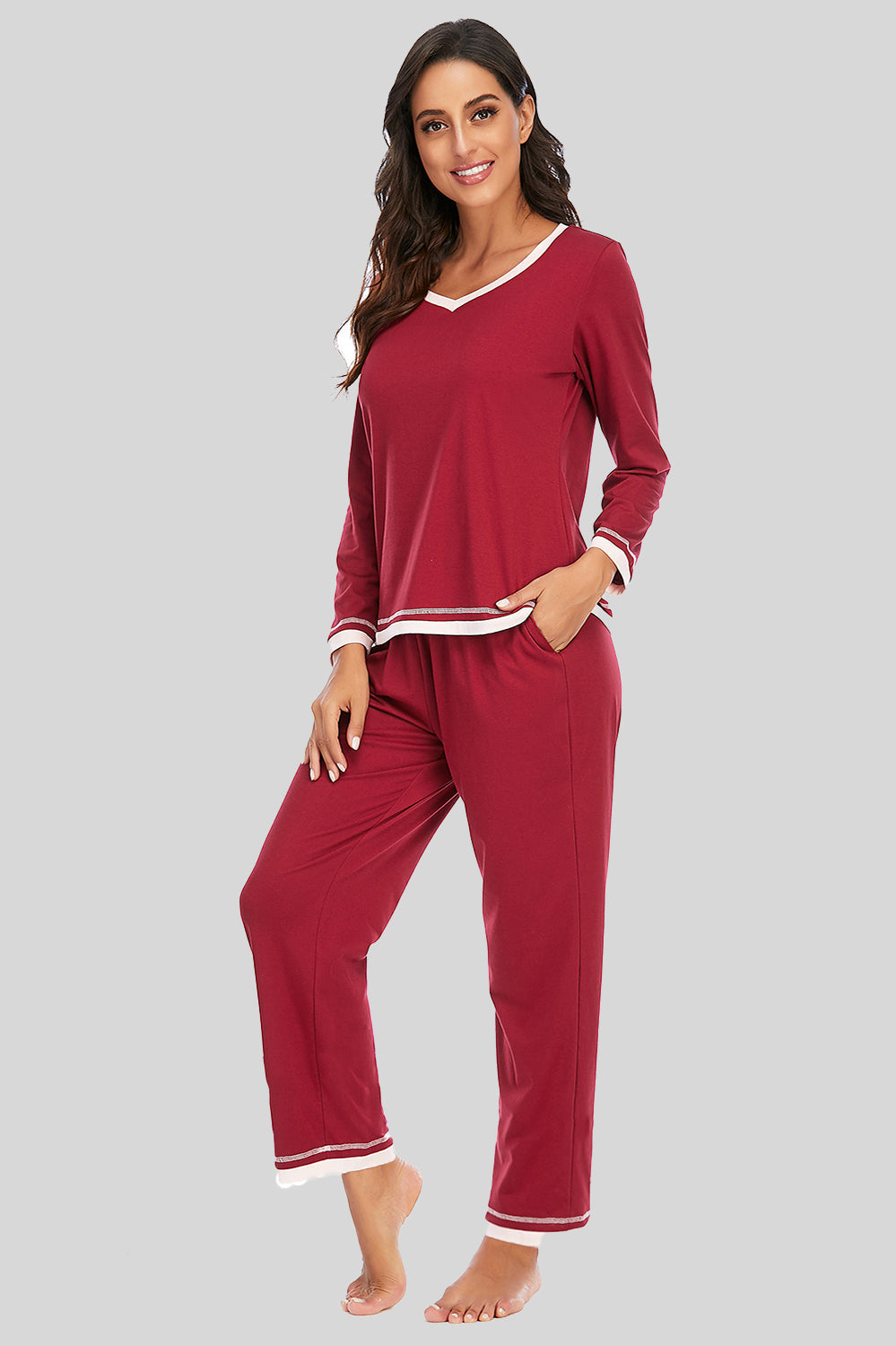 Comfortable V-Neck Loungewear Set