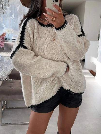 Colorblock Large Crew Sweater