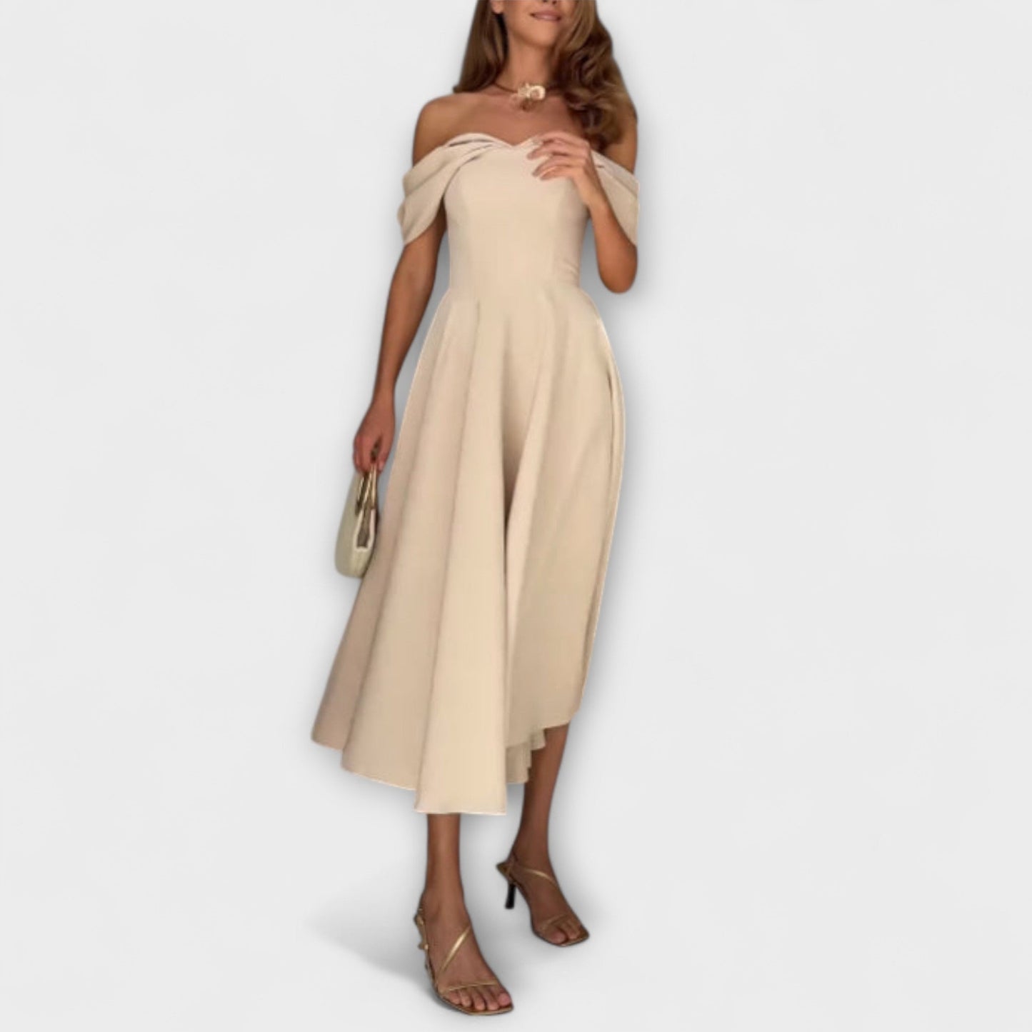 Elegant Cold Shoulder Floor Length Evening Dress - Vossary
