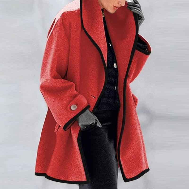 Warm Oversized Women's Long Wool Coat - EasyApparels