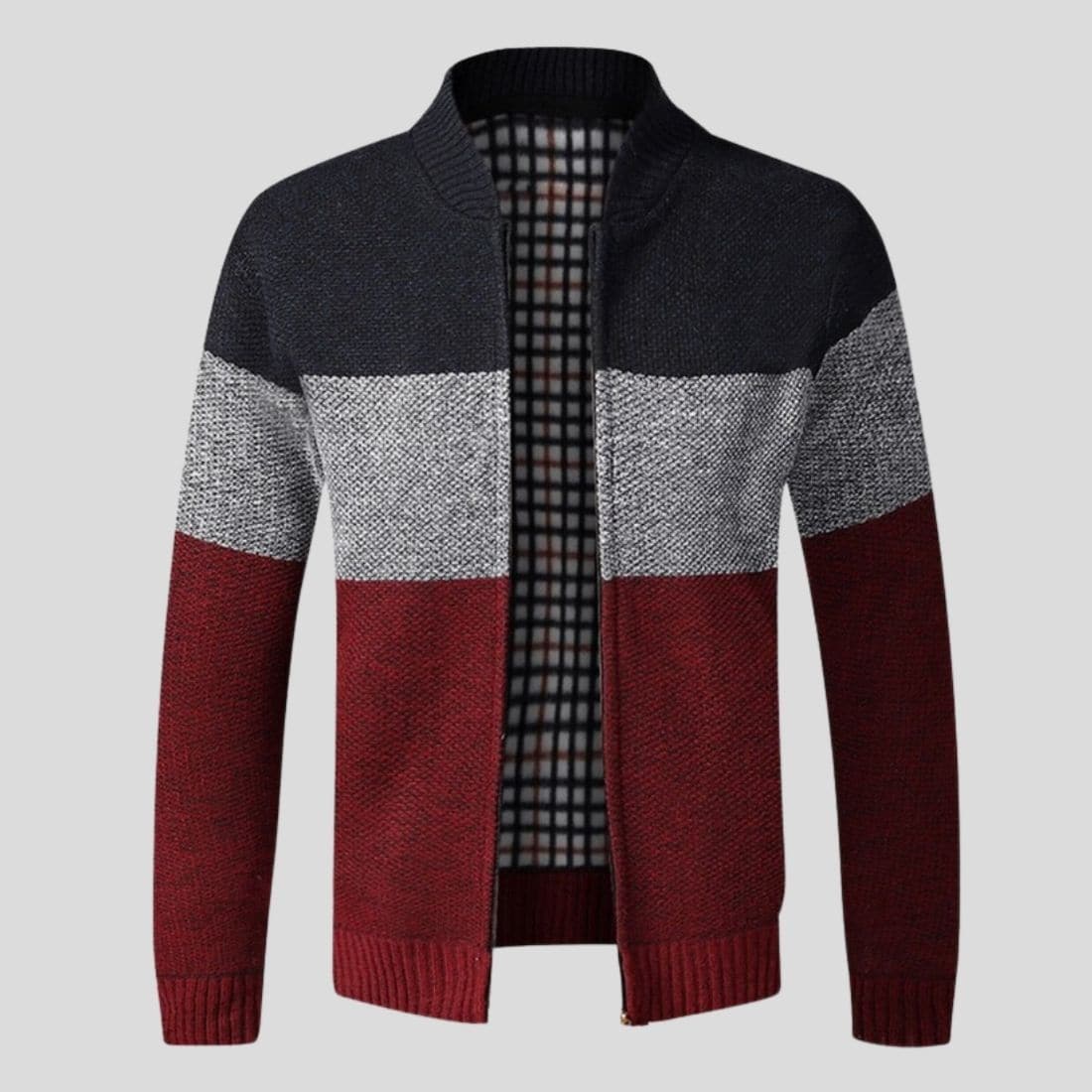 Men's Zip Front Cardigan Sweater - EasyApparels