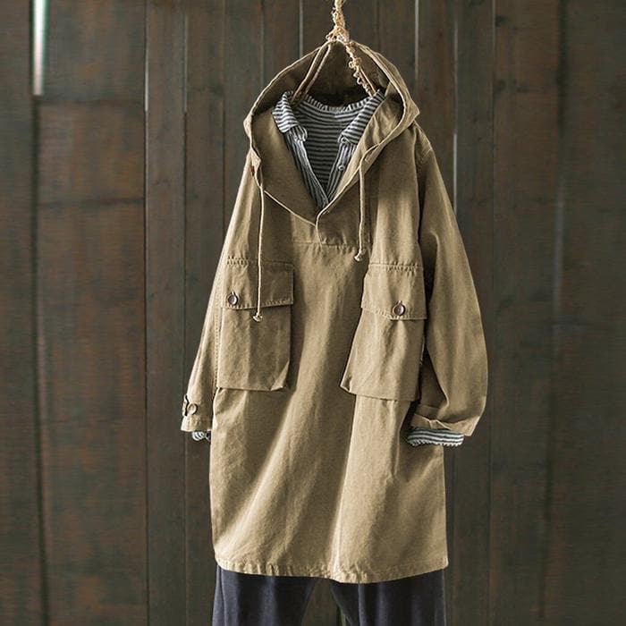 Women's Hooded Parka Coat with Big Pockets - EasyApparels