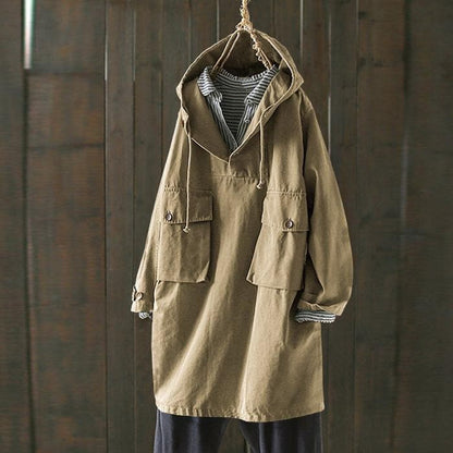 Women's Hooded Parka Coat with Big Pockets - EasyApparels