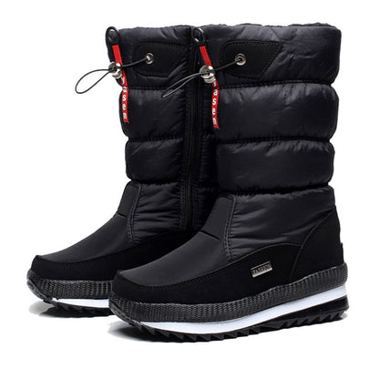 Warm Women's Snow Waterproof Zip Boots - EasyApparels
