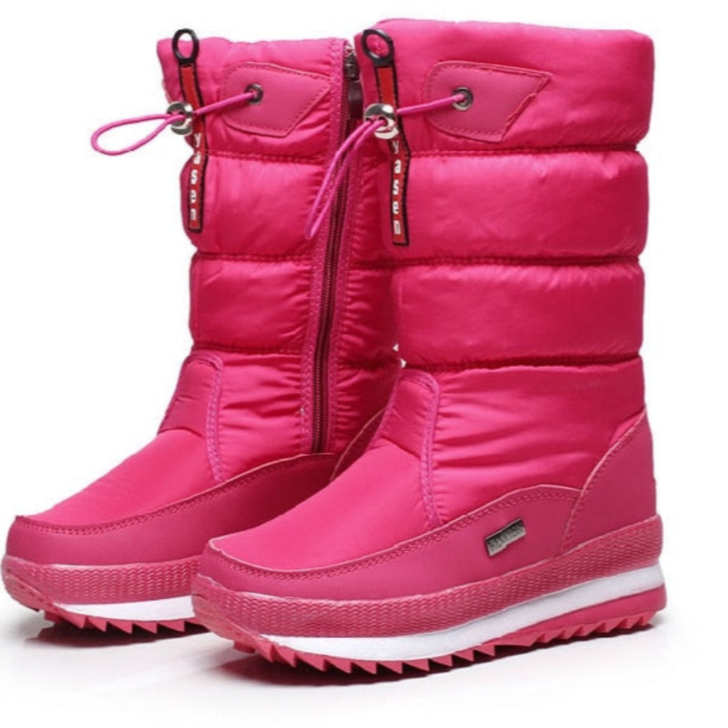 Warm Women's Snow Waterproof Zip Boots
