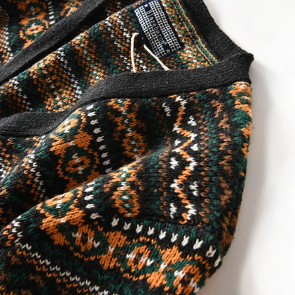 Classic Mens Knit Patterned Button Cardigan Sweater