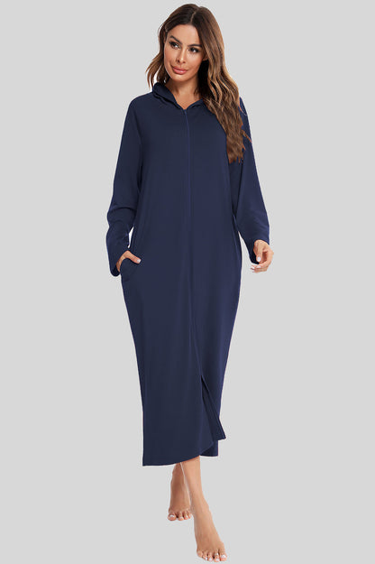 Comfortable Hoodie Nightgown with Pockets