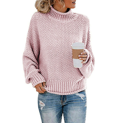 Cozy Women's Turtleneck Sweater - Soft Knit Winter Pullover
