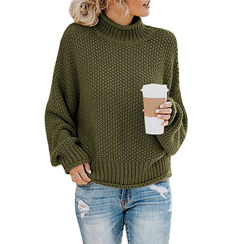 Cozy Women's Turtleneck Sweater - Soft Knit Winter Pullover
