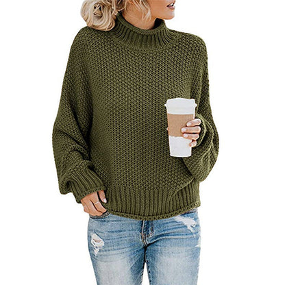 Cozy Women's Turtleneck Sweater - Soft Knit Winter Pullover